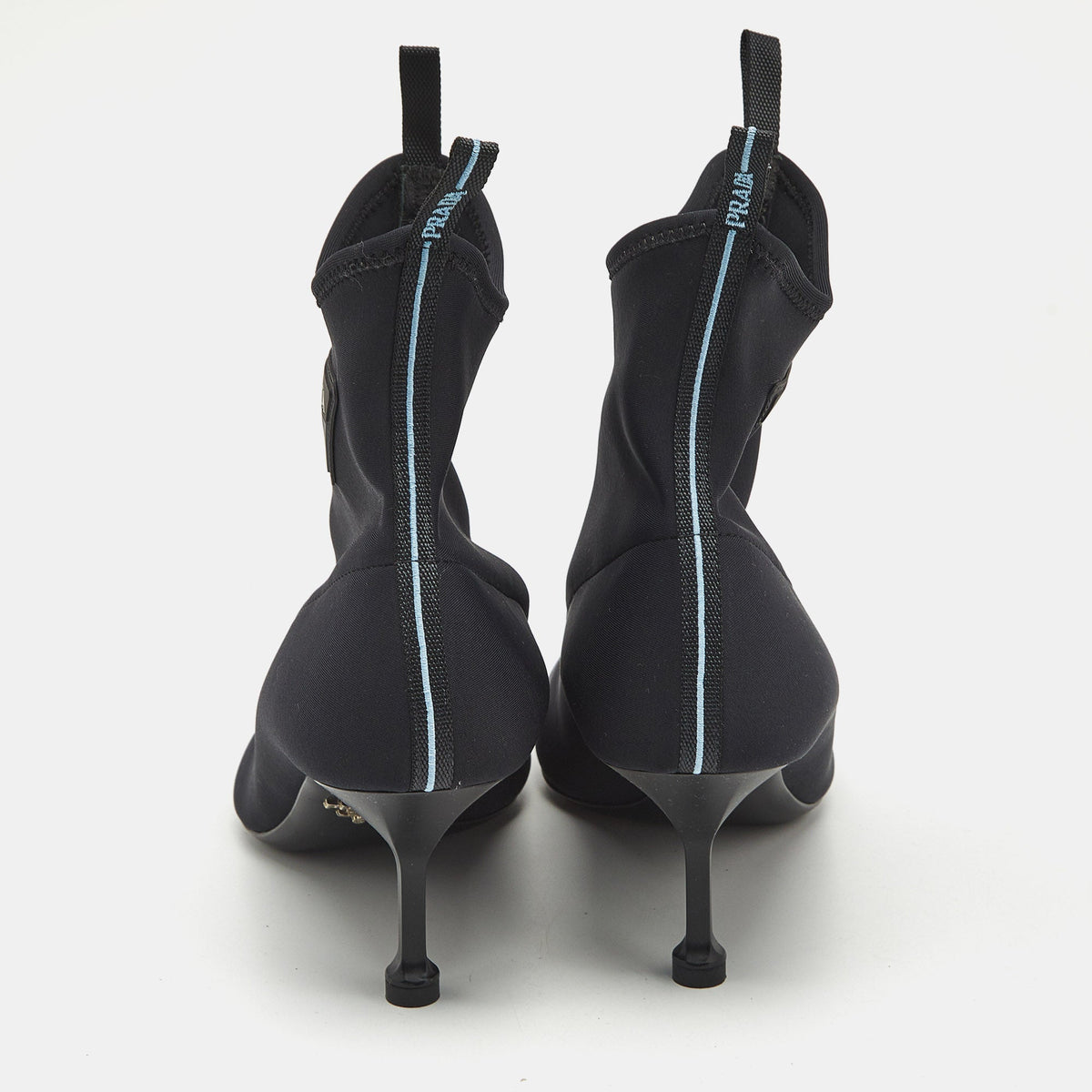 Prada Size 39 Black Neoprene Ankle Length Boots