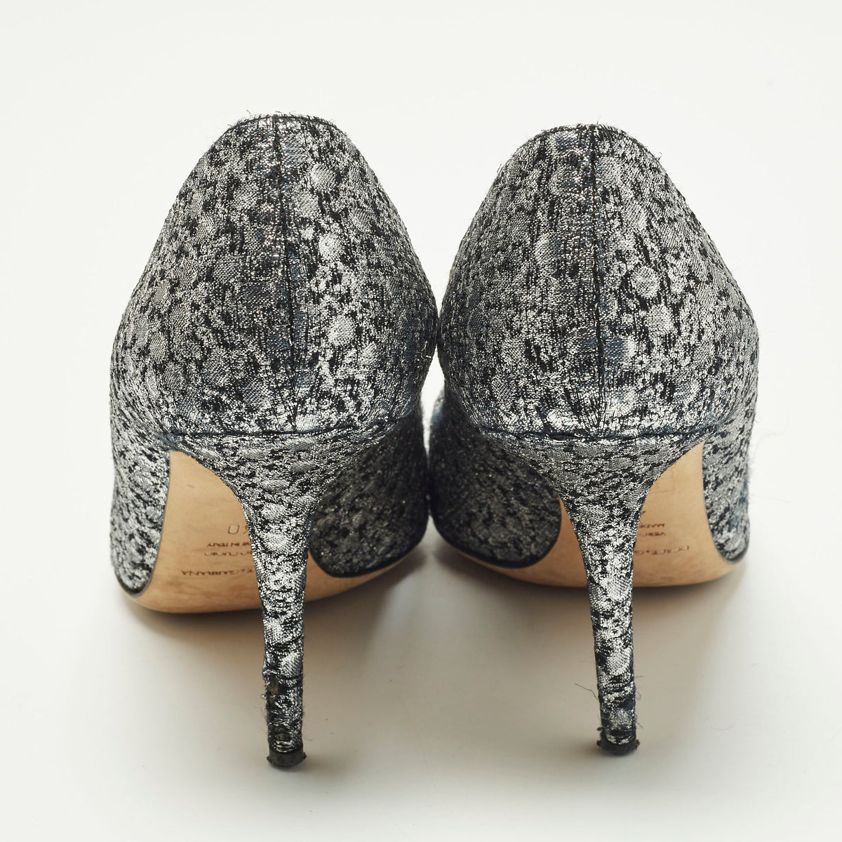 Dolce & Gabbana Bellucci Size 40 Silver Lurex Fabric Pumps