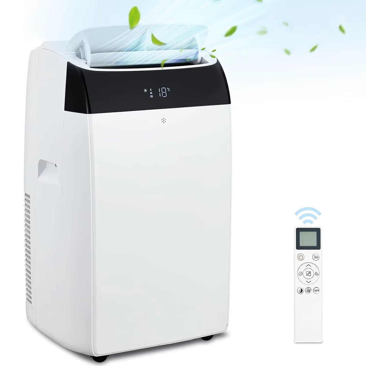 14000 BTU Portable Air Conditioner - 3-in-1 Free Standing Cooling Unit with Fan, Dehumidifier, Remote Control, and Sleep Mode