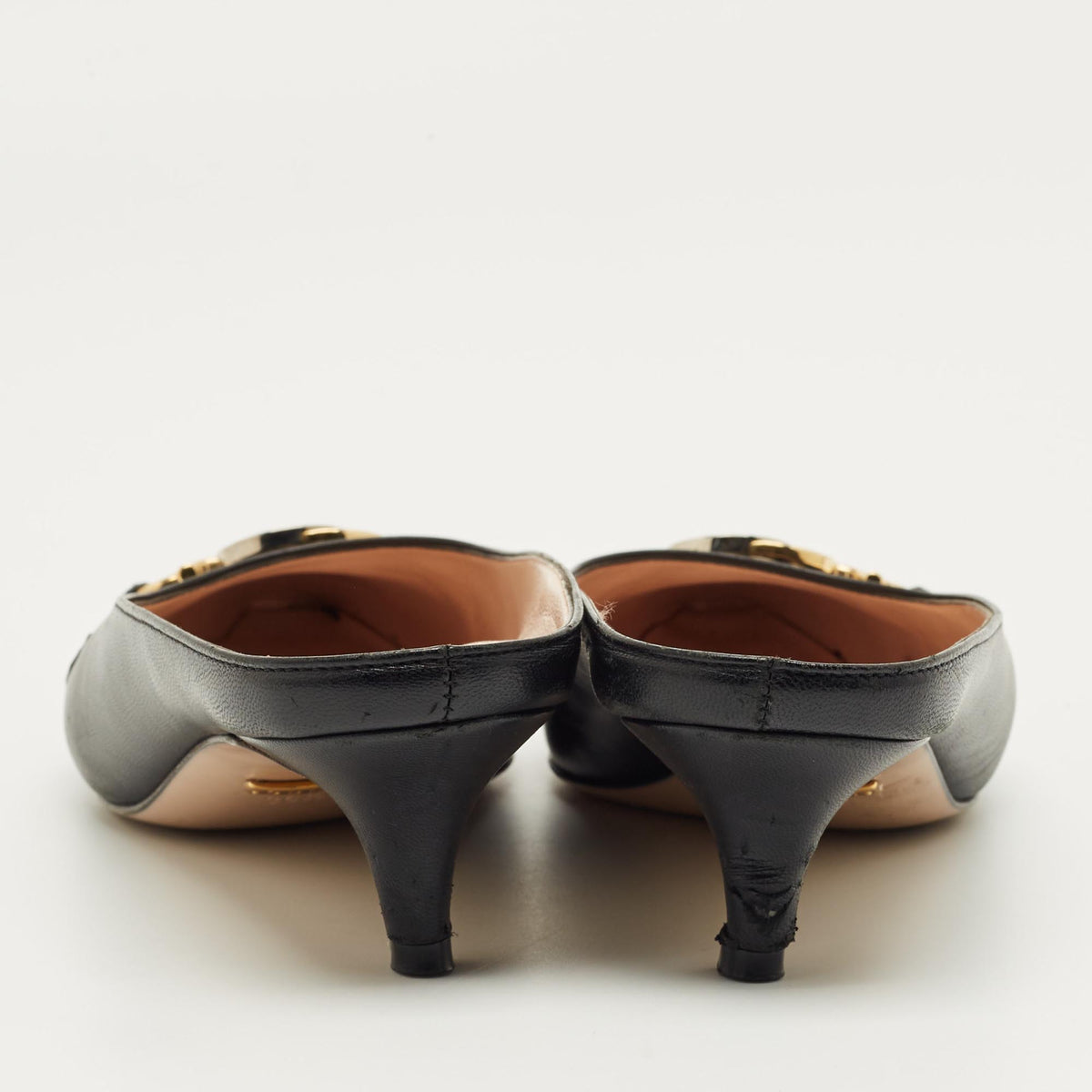 Gucci Zumi Interlocking G Size 36.5 Black Leather Mules