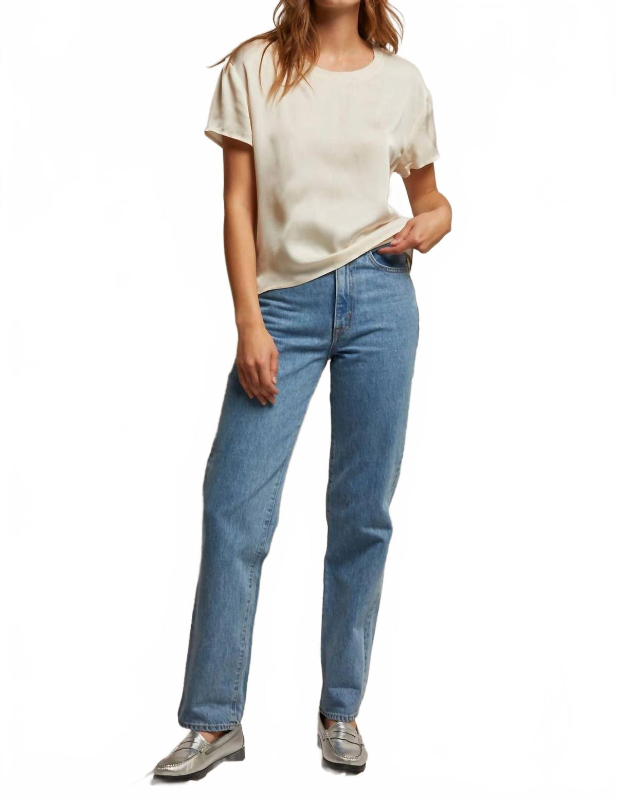 Delphine Crewneck Tee In Sugar