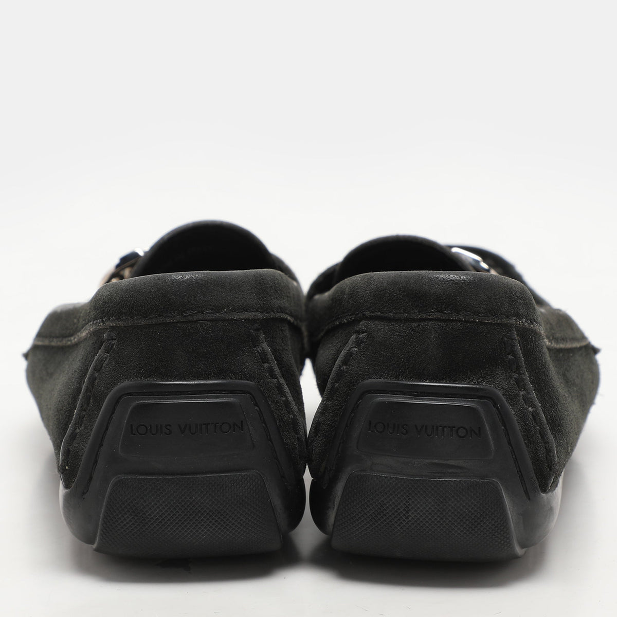 Louis Vuitton Black Suede Initiales Loafers Size 36.5