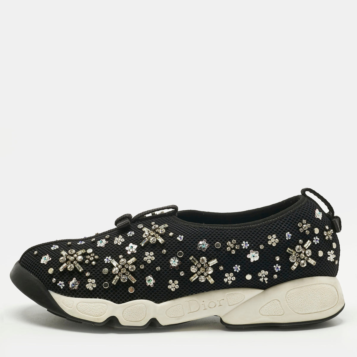 Dior Black Mesh Fusion Low Top Sneakers Size 39