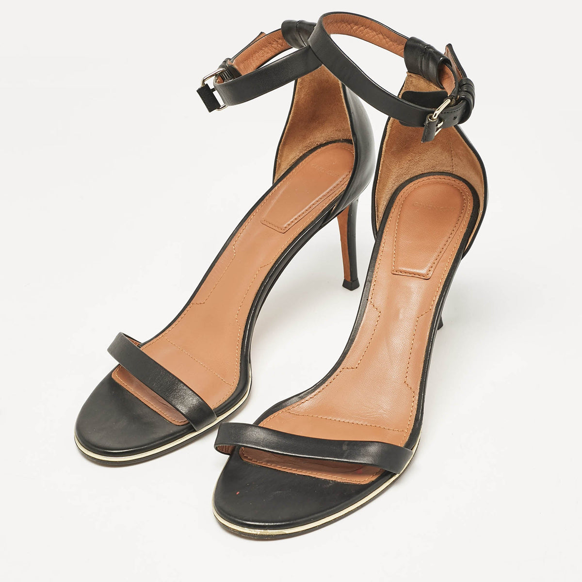 Givenchy Black Leather Nadia Ankle Strap Sandals Size 41