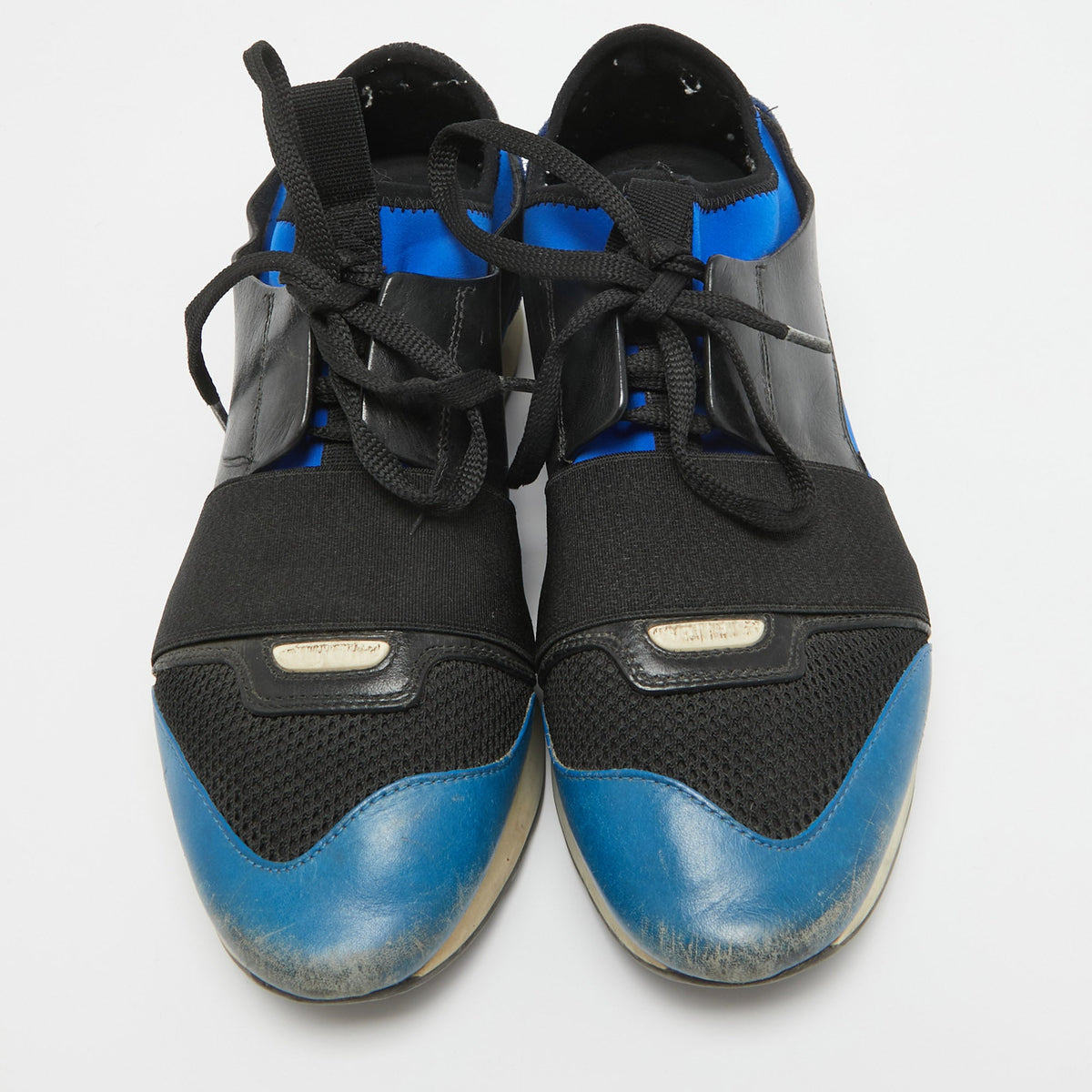 Balenciaga Race Runner Size 39 Multicolor Leather and Mesh Lace Up Sneakers