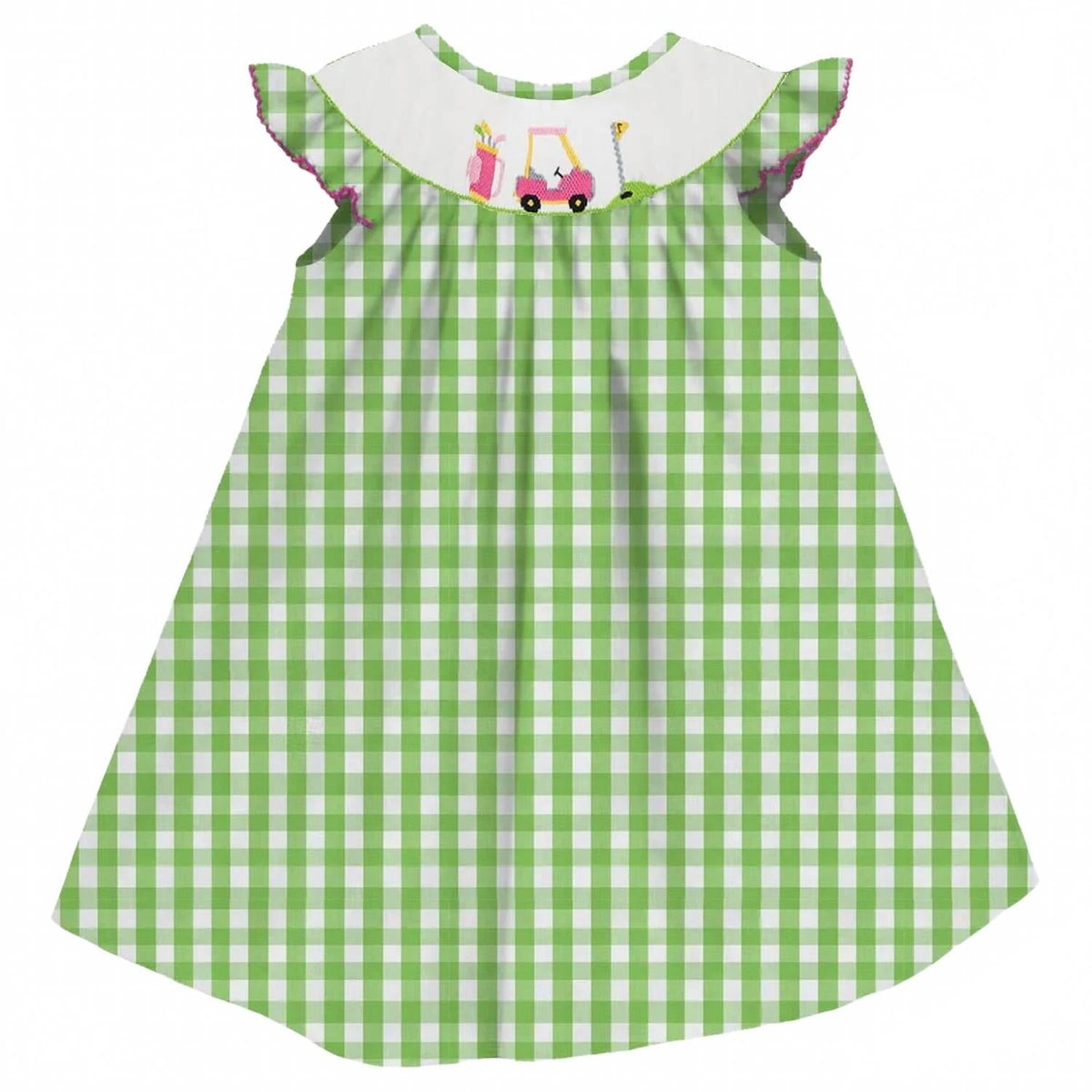 Girls' Golf Bishop Dress In Lime Green