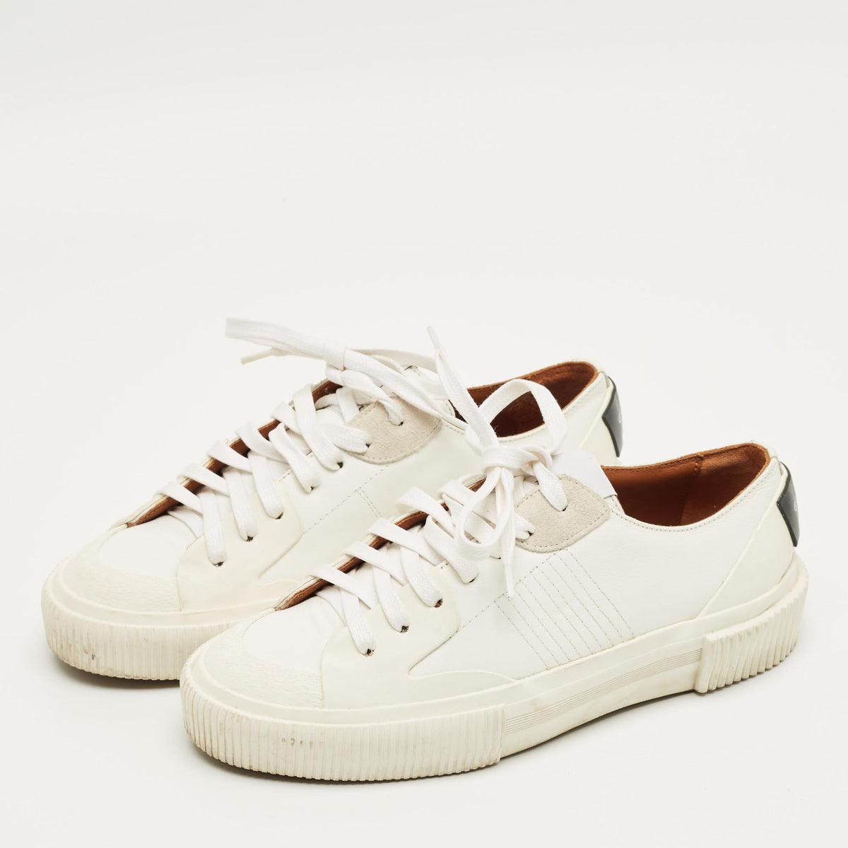 Givenchy  White/Black Leather and Rubber Low Top Sneakers Size 35.5