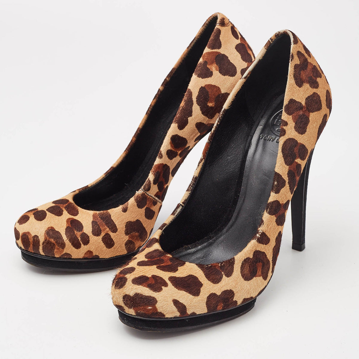Tory Burch Brown Leopard Print Round Toe Pumps Size 40.5
