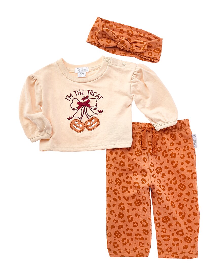 Quiltex 3pc Pumpkin Cherries Pant Set