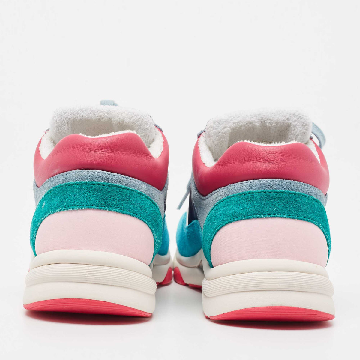 Chanel Size 40 Multicolor Leather  Nylon and Suede Low Top Sneakers