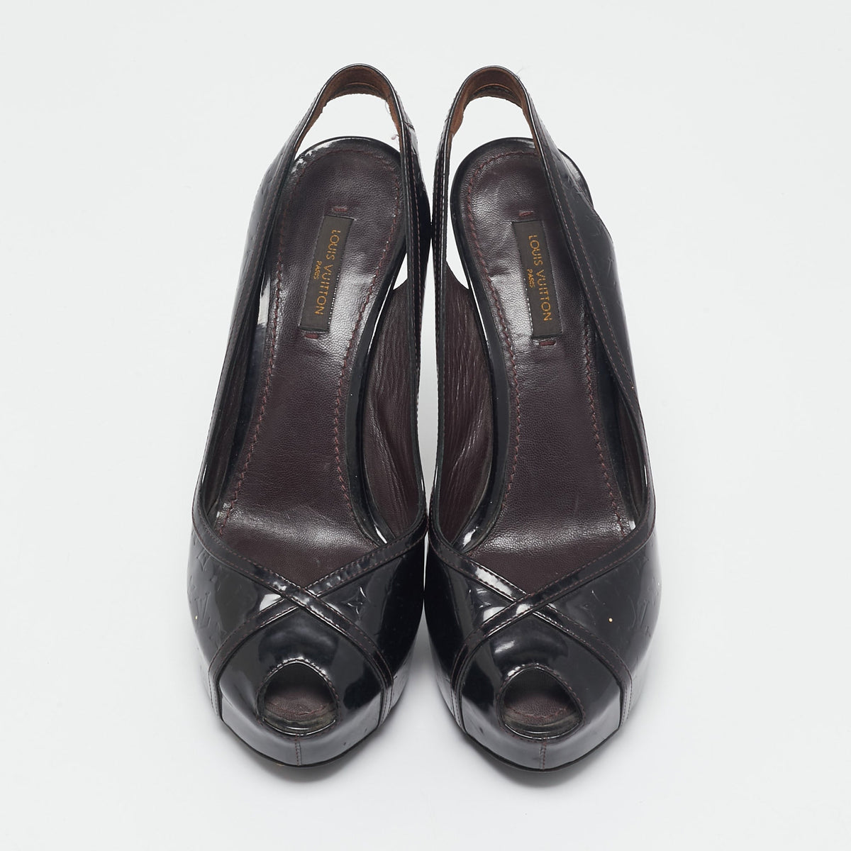 Louis Vuitton Amarante Monogram Vernis Tamara Slingback Pumps Size 37