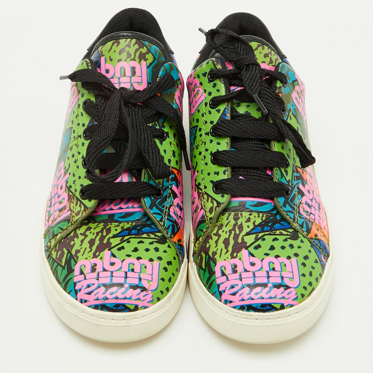 Marc by Marc Jacobs Multicolor Leather Graffiti Print Low Top Sneakers Size 39