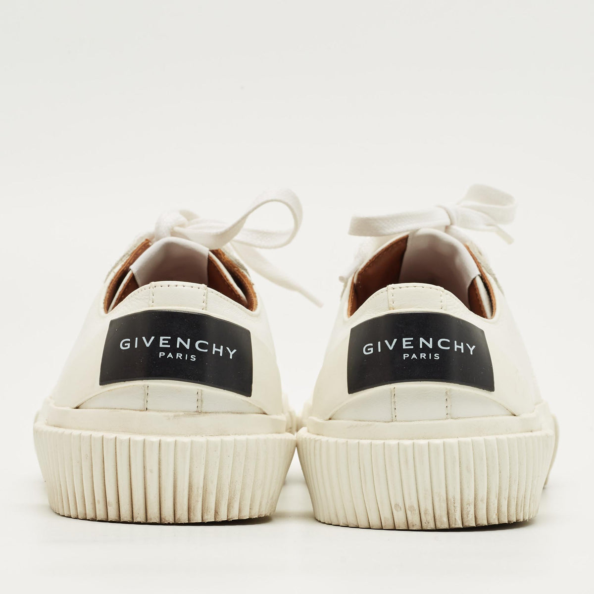 Givenchy  White/Black Leather and Rubber Low Top Sneakers Size 35.5