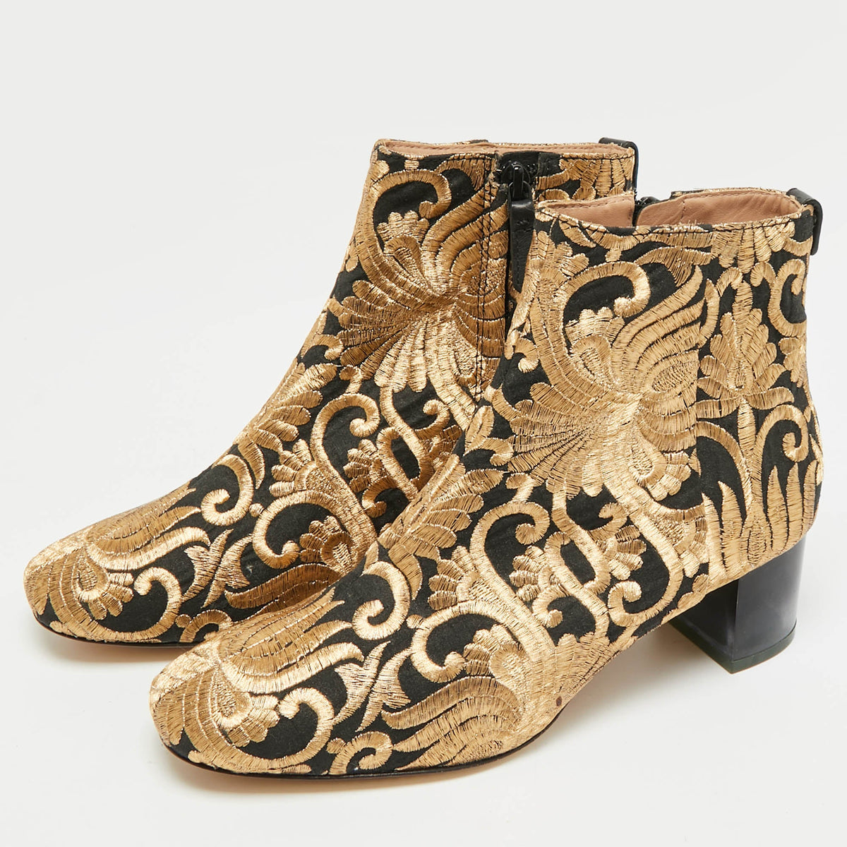 Tory Burch Gigi Size 36 Brown Brocade Fabric Ankle Length Boots