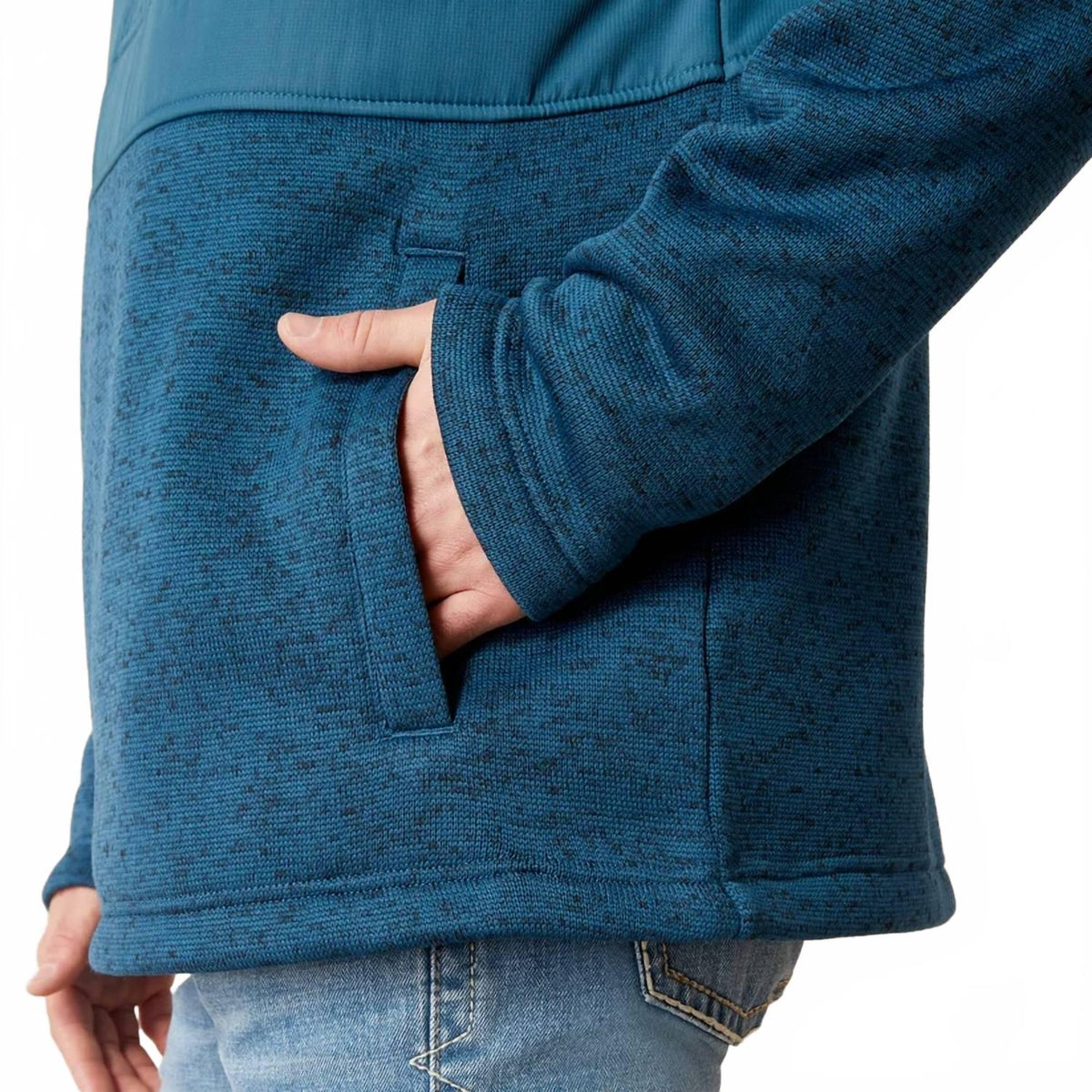 Caldwell Reinforced Snap Sweater In Majolica Blue