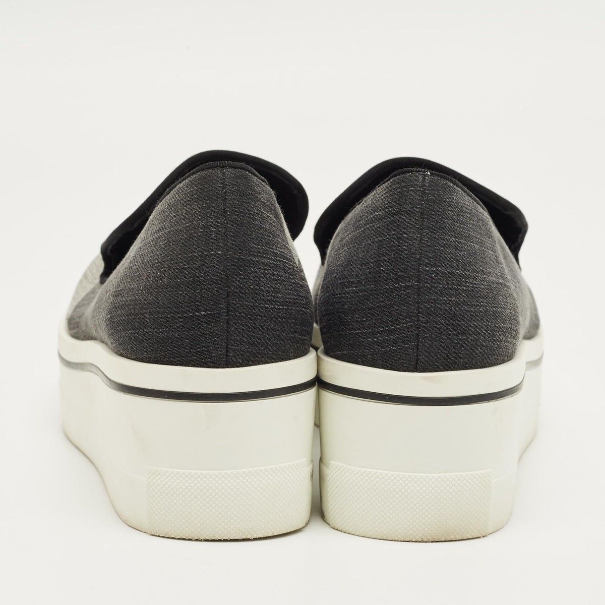 Stella McCartney Black/Grey Denim Binx Slip On Sneakers Size 36