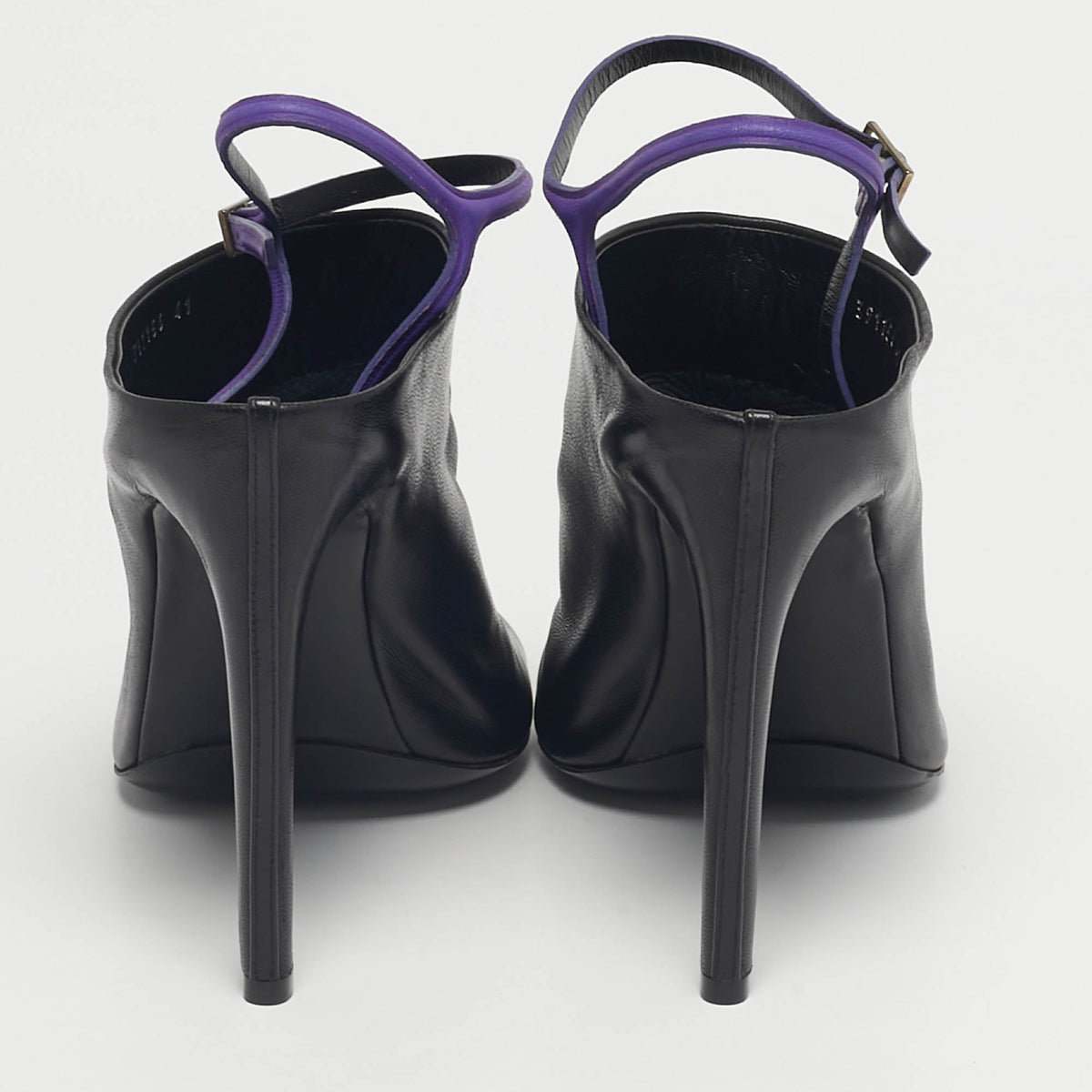 Balenciaga Glove Size 41 Black Leather Ankle Strap Sandals