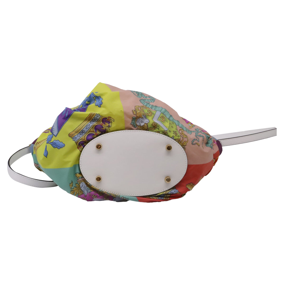 Versace Woven Scarf La Medusa Handle Bag in Multicolor Raffia