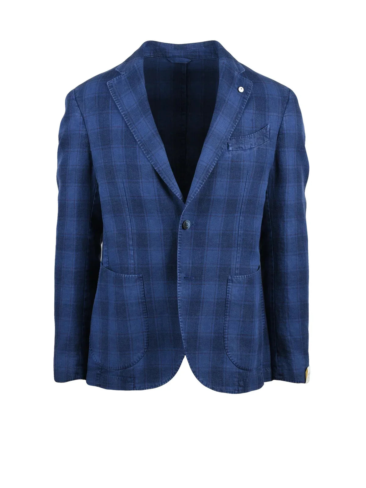 Light Blue Linen Cotton Rounded Blazer