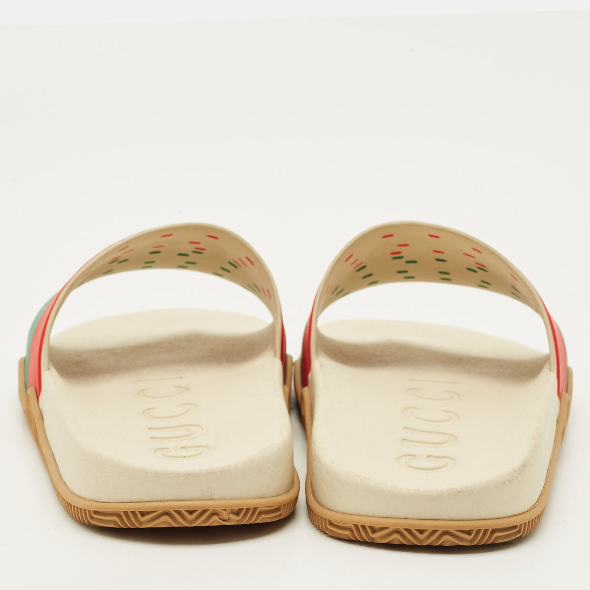 Gucci GG Web Size 37 Multicolor Rubber Pool Slides