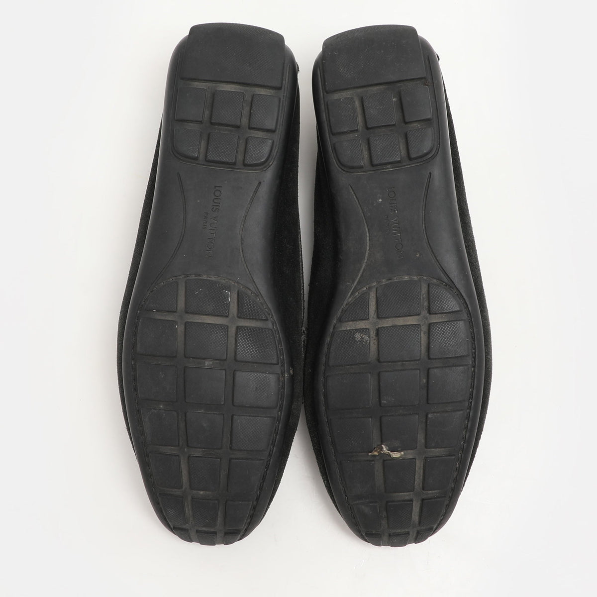 Louis Vuitton Black Suede Initiales Loafers Size 36.5