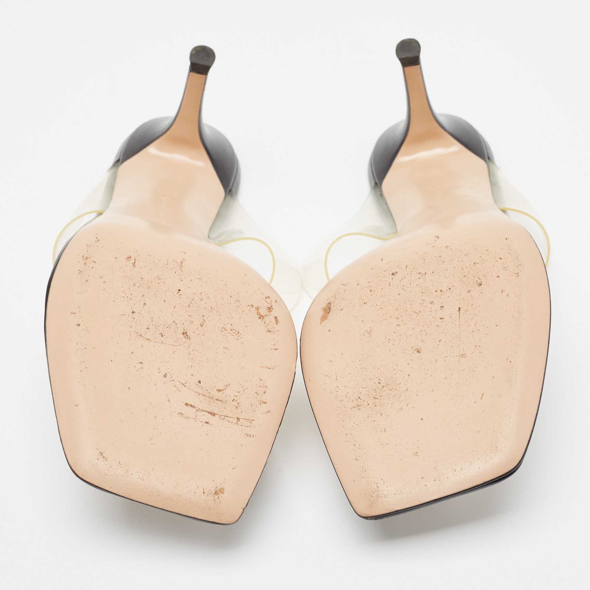 Gianvito Rossi Size 38.5 Transparent Leather and PVC Thong Sandals