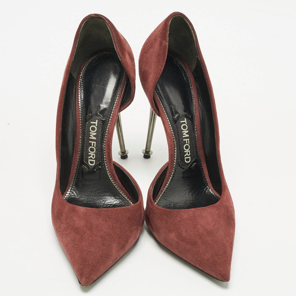Tom Ford Burgundy Suede D'orsay Pointed Toe Pumps Size 38