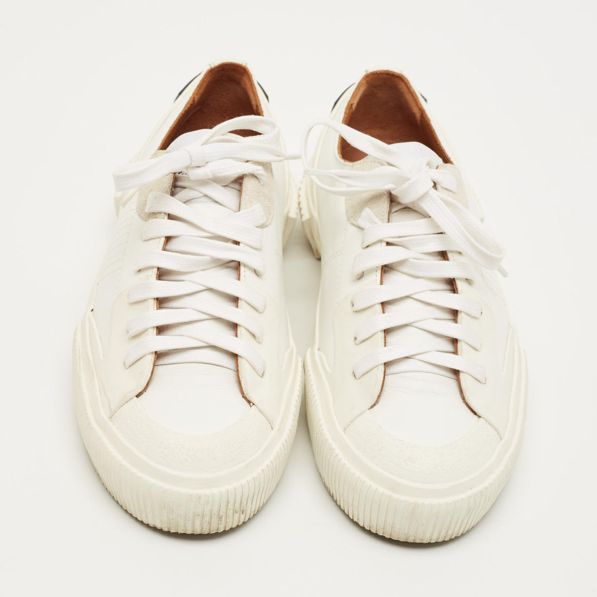 Givenchy  White/Black Leather and Rubber Low Top Sneakers Size 35.5