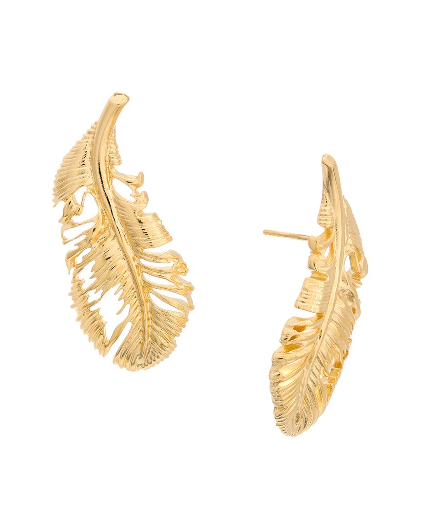 Oscar de la Renta Small Feather Earrings