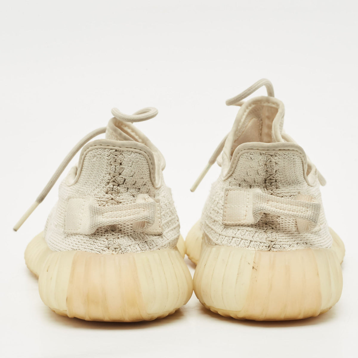Yeezy x Adidas Cream Knit Fabric Boost 350 V2 Synth Non Reflective Sneakers Size 38