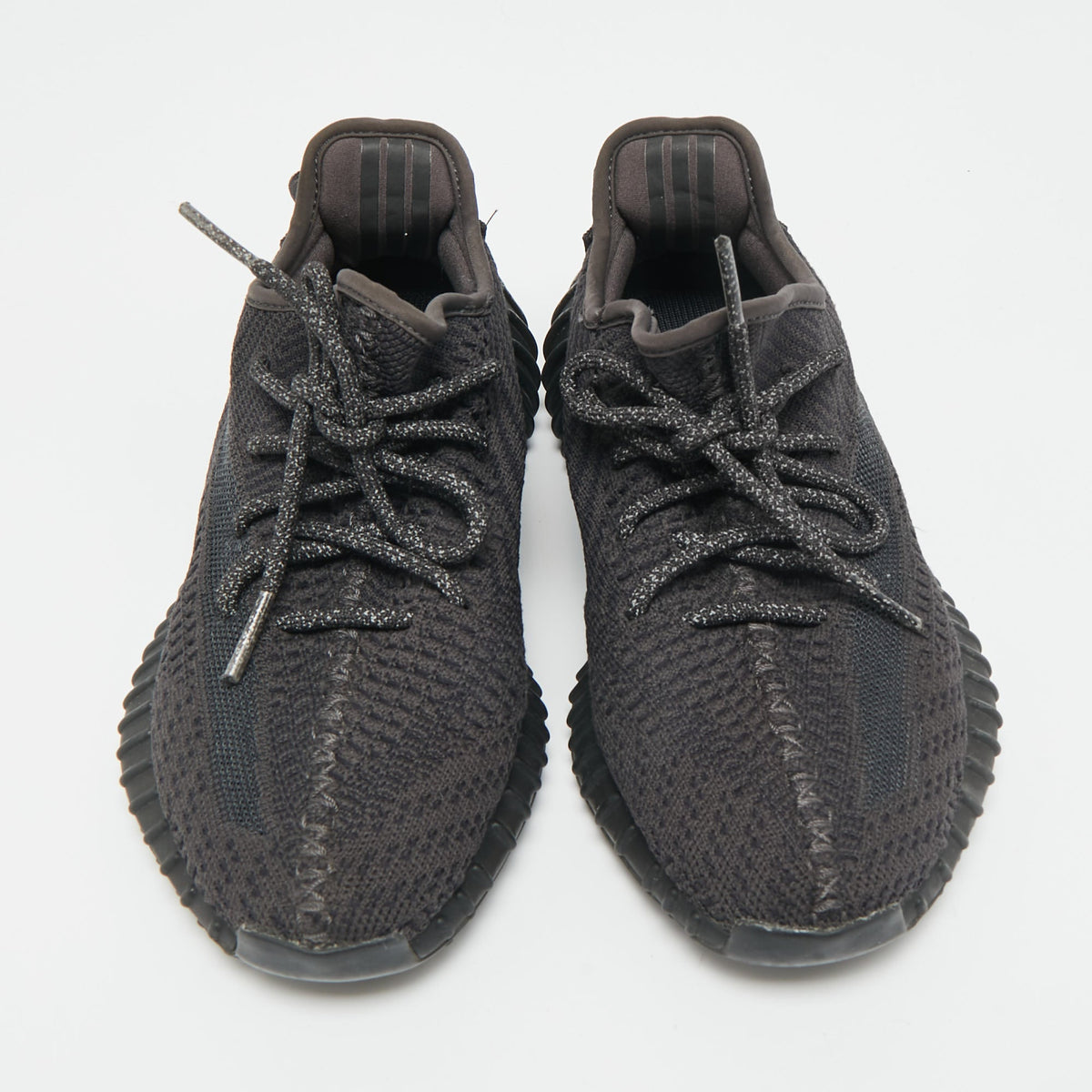 Yeezy x Adidas Black Knit Fabric Boost 350 V2 "Cinder" Low Top Sneakers Size 38 2/3