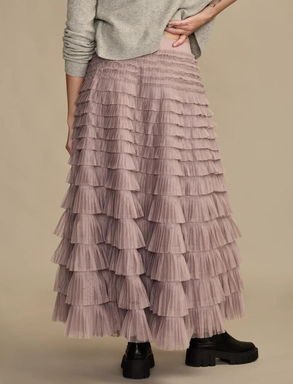 Lucky Brand Women's Tulle Ruffle Maxi Skirt