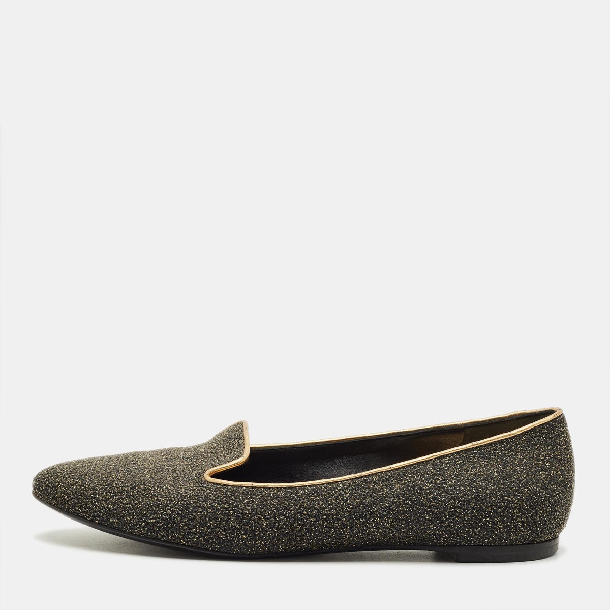 Alexander McQueen Size 37.5 Two Tone Glitter Smoking Slippers