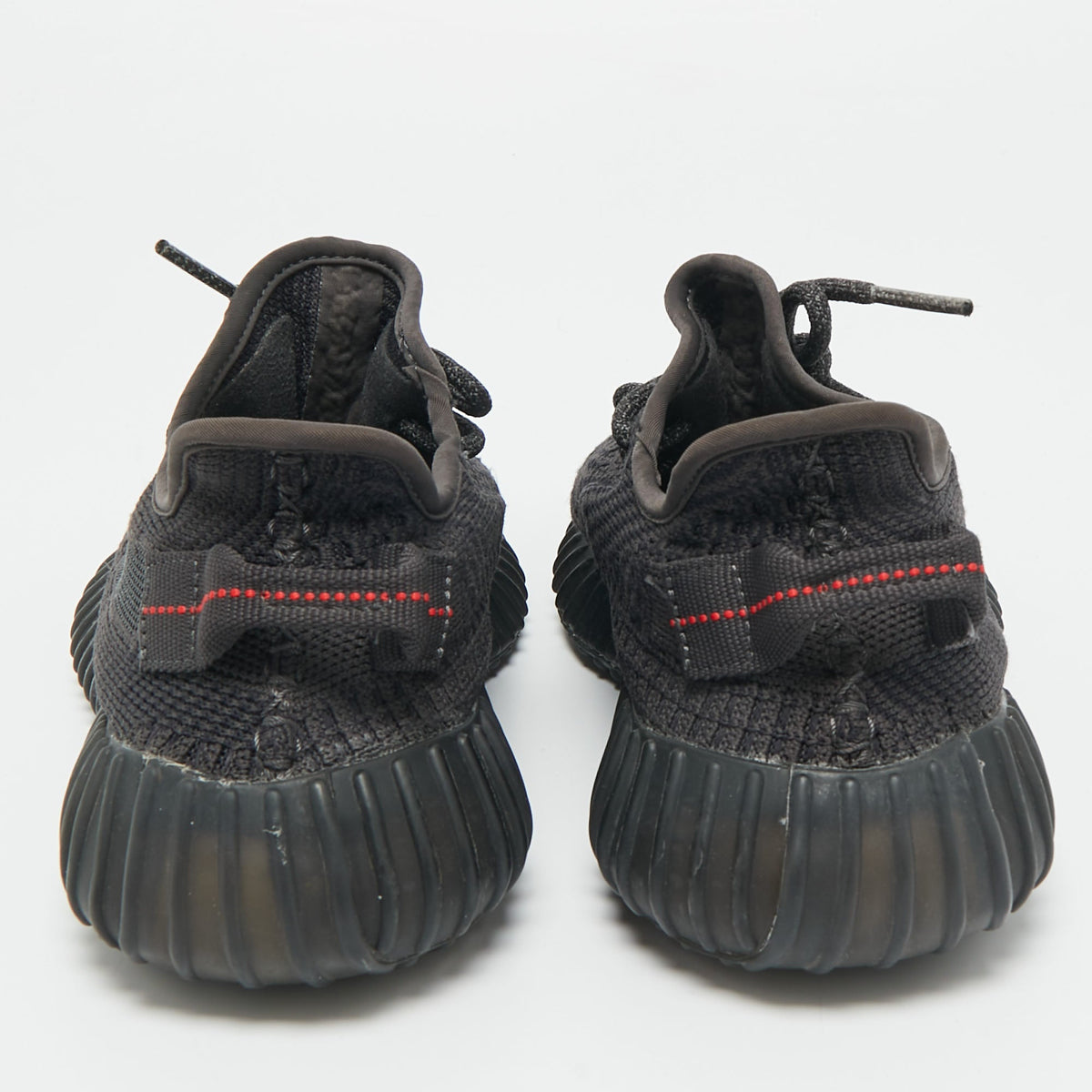 Yeezy x Adidas Black Knit Fabric Boost 350 V2 "Cinder" Low Top Sneakers Size 38 2/3