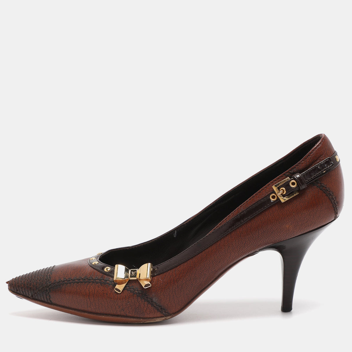 Louis Vuitton Size 37 Brown Leather Pumps