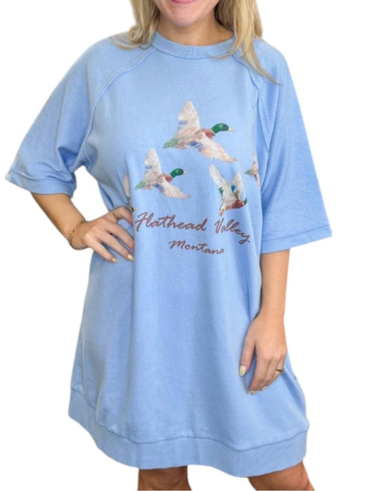 Duck Sweater Dress In Blue