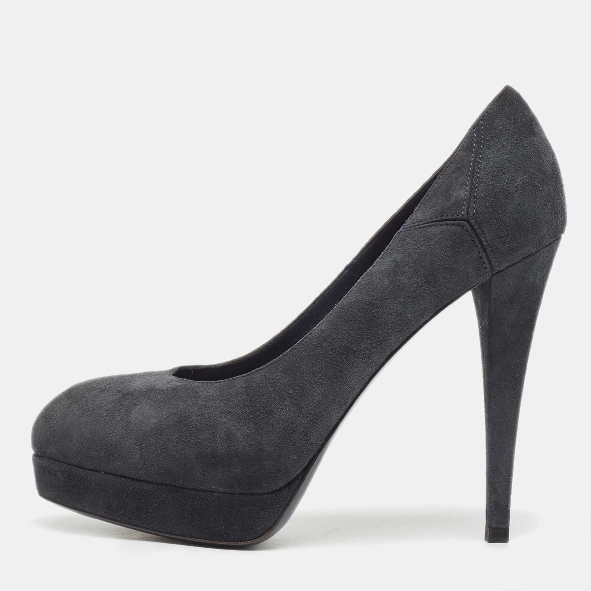 Yves Saint Laurent Tribtoo Size 36 Navy Blue Suede Platform Pumps