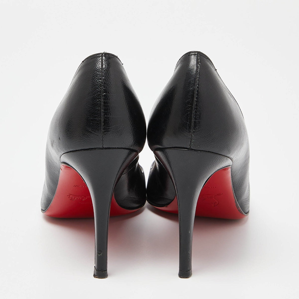 Christian Louboutin New Simple Size 36.5 Black Leather Platform Pumps