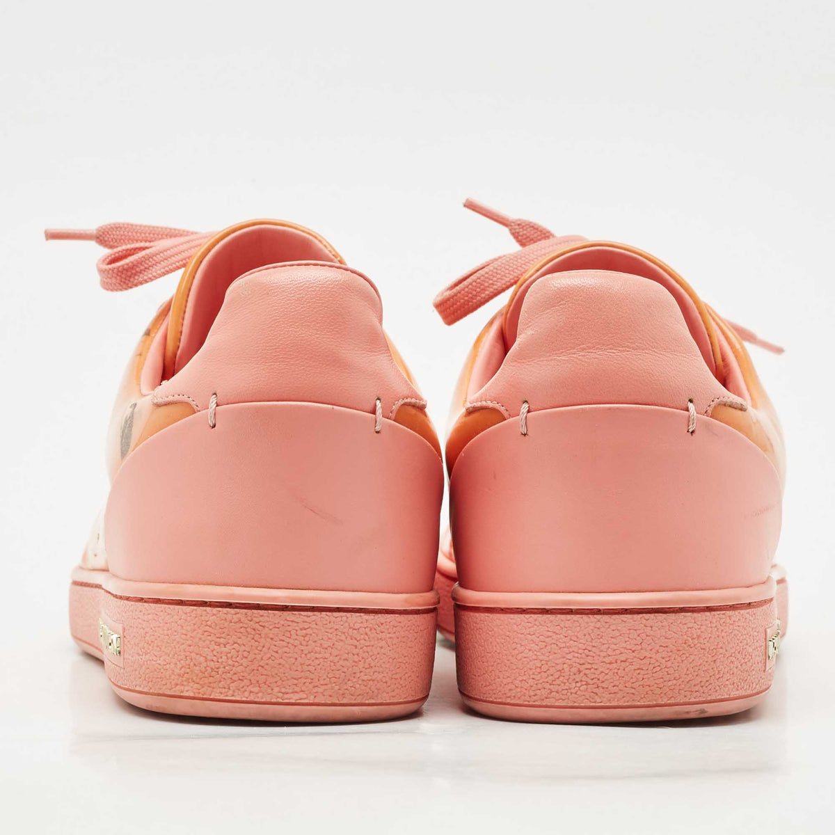 Louis Vuitton Pink/Orange Patent Leather Frontrow Sneakers Size 38
