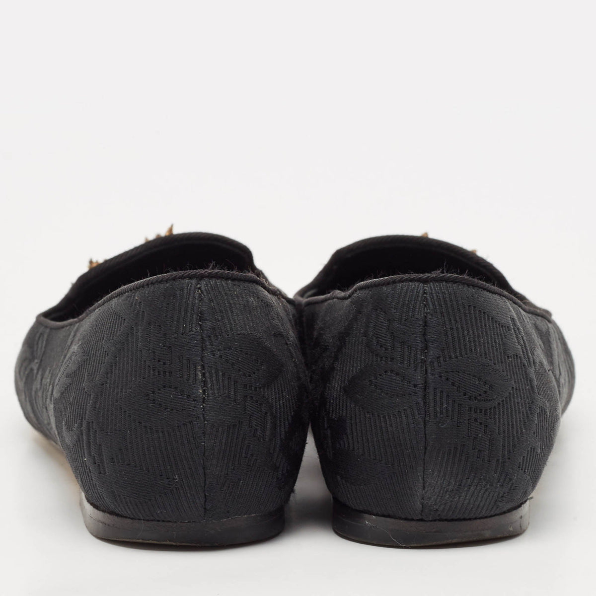 Dolce & Gabbana Black Jacquard Smoking Slippers Size 36.5