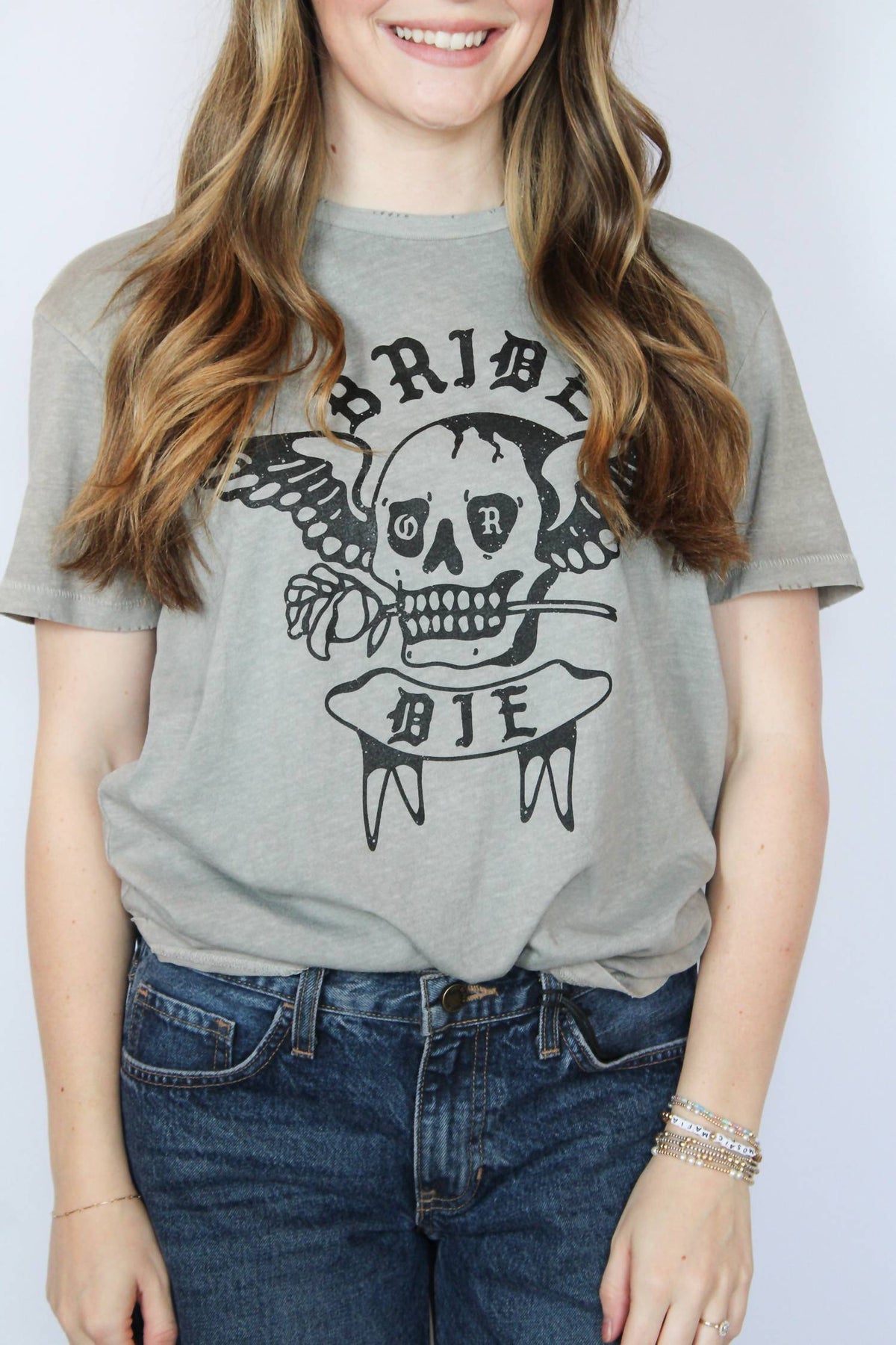 Bride Or Die Tee In Grey