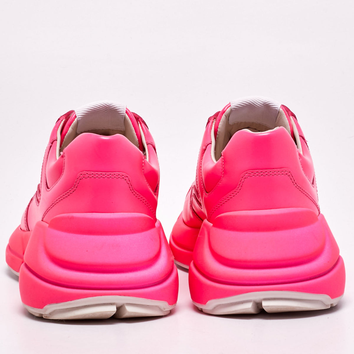 Gucci Rhyton Size 36 Neon Pink Leather Low Top Sneakers