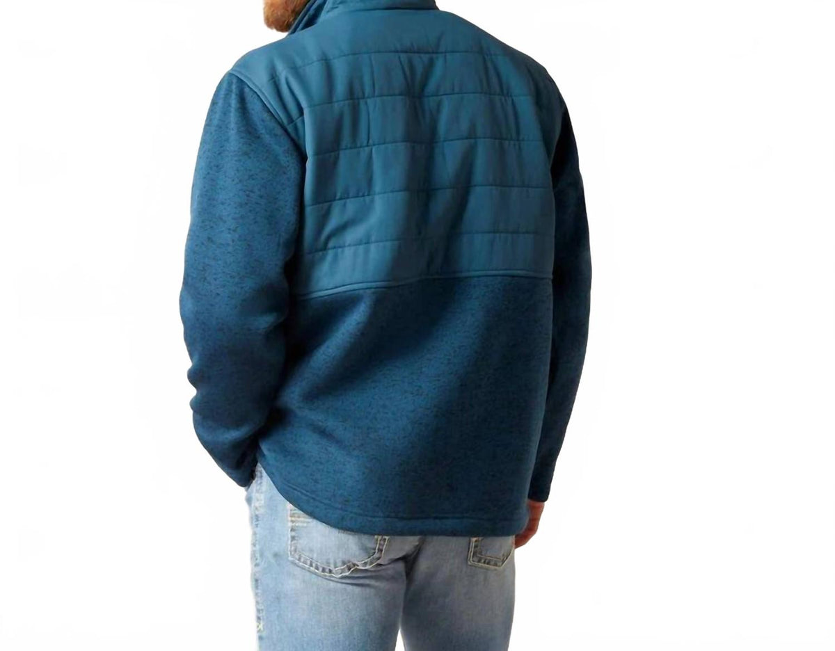 Caldwell Reinforced Snap Sweater In Majolica Blue