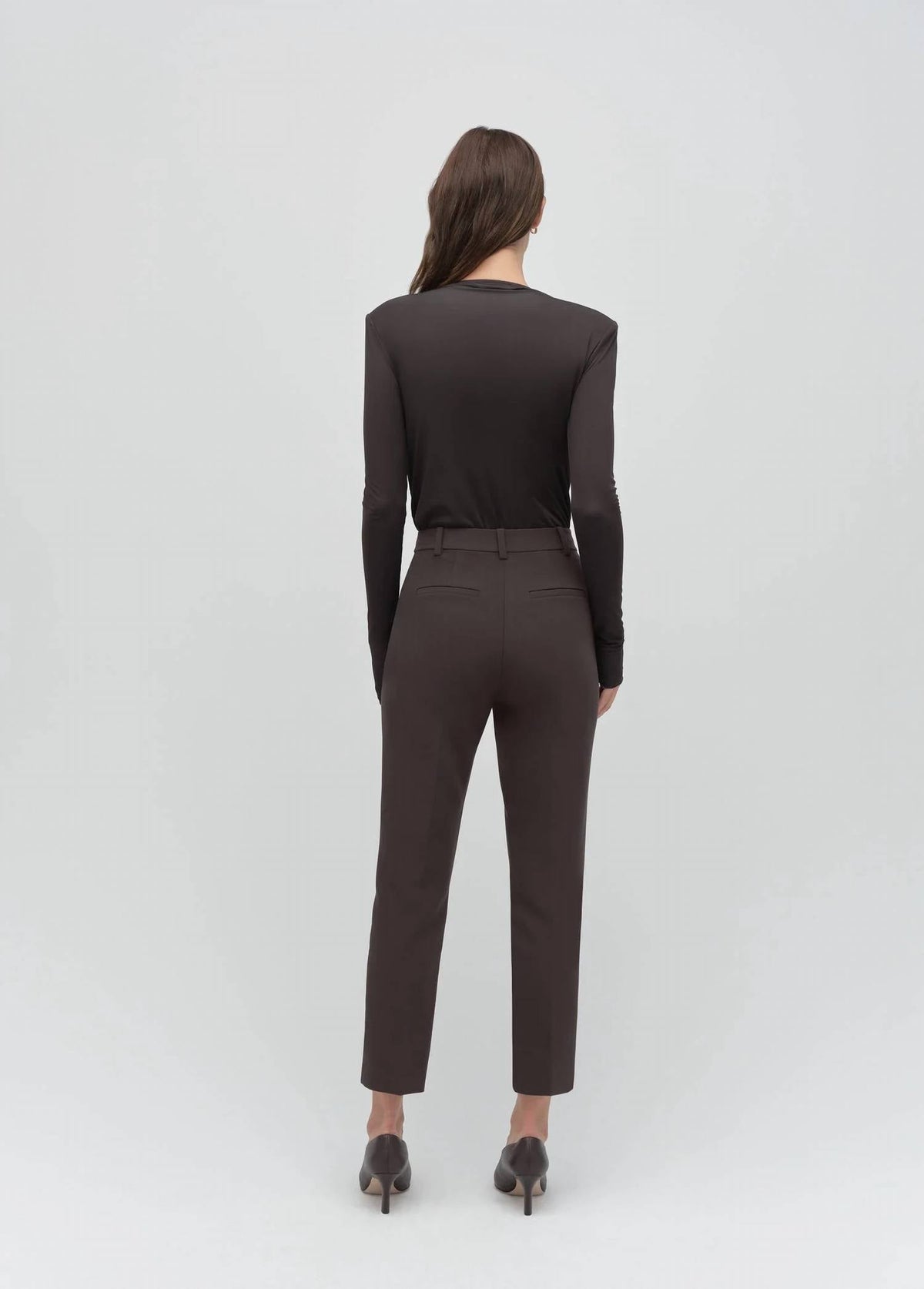 Cigarette Cropped Straight Leg Pant In Espresso