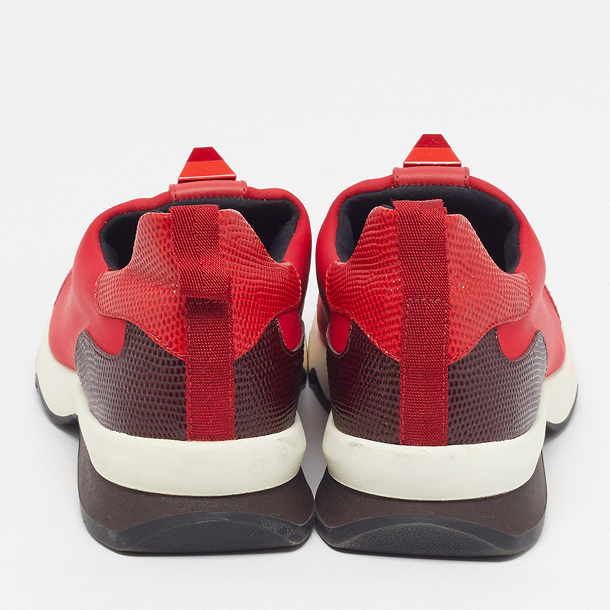 Fendi studded Size 38 Red Neoprene Suede Slip On Sneakers