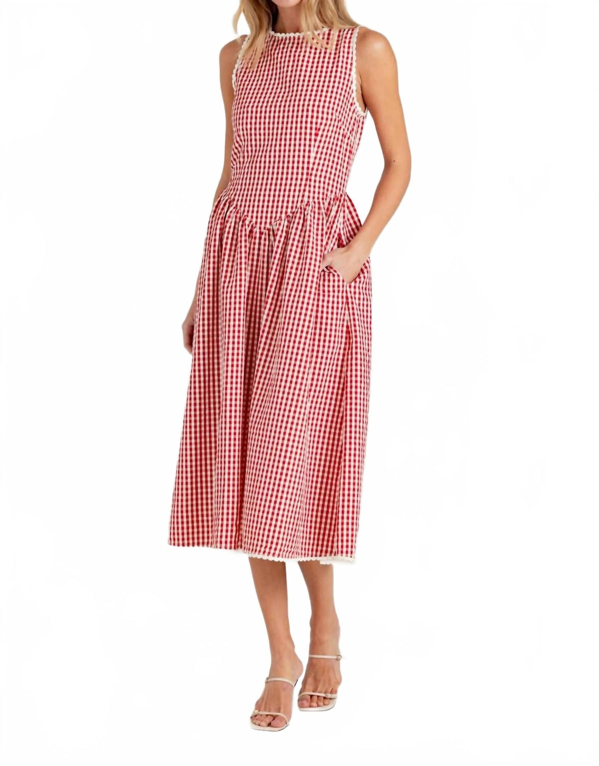 Paige Midi Dress In Montauk Gingham