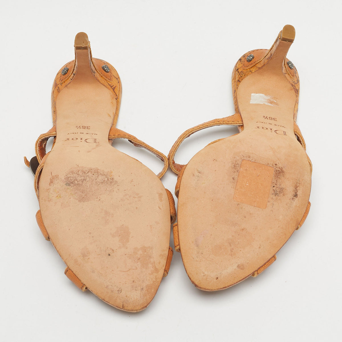Dior Brown Leather Strappy Mules Size 36.5