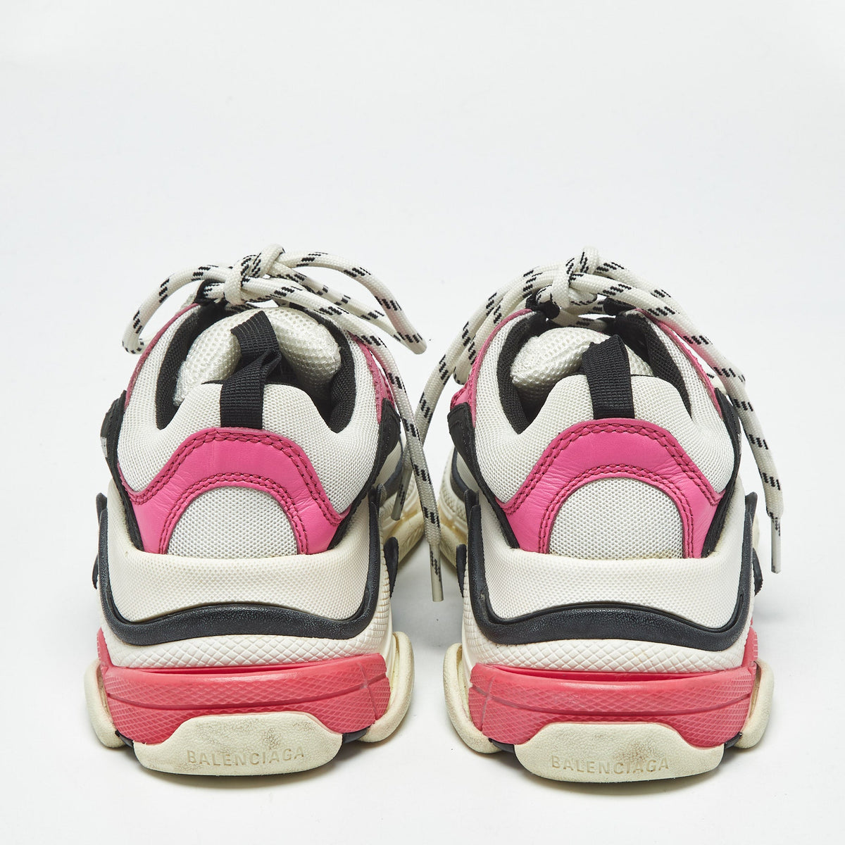 Balenciaga Multicolor Leather and Mesh Triple S Sneakers Size 35