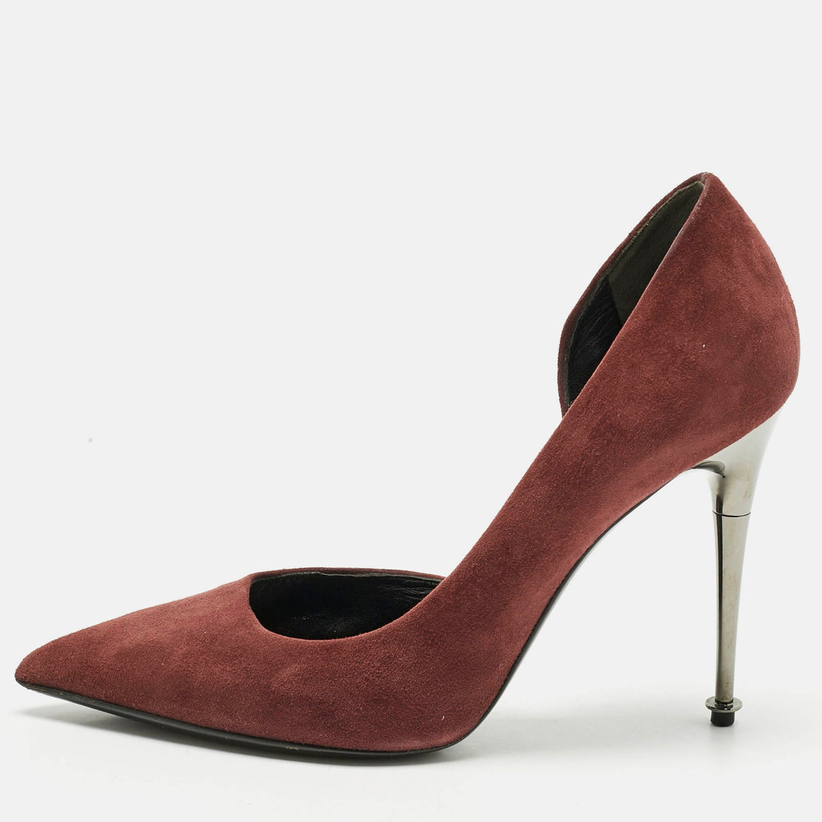 Tom Ford Burgundy Suede D'orsay Pointed Toe Pumps Size 38