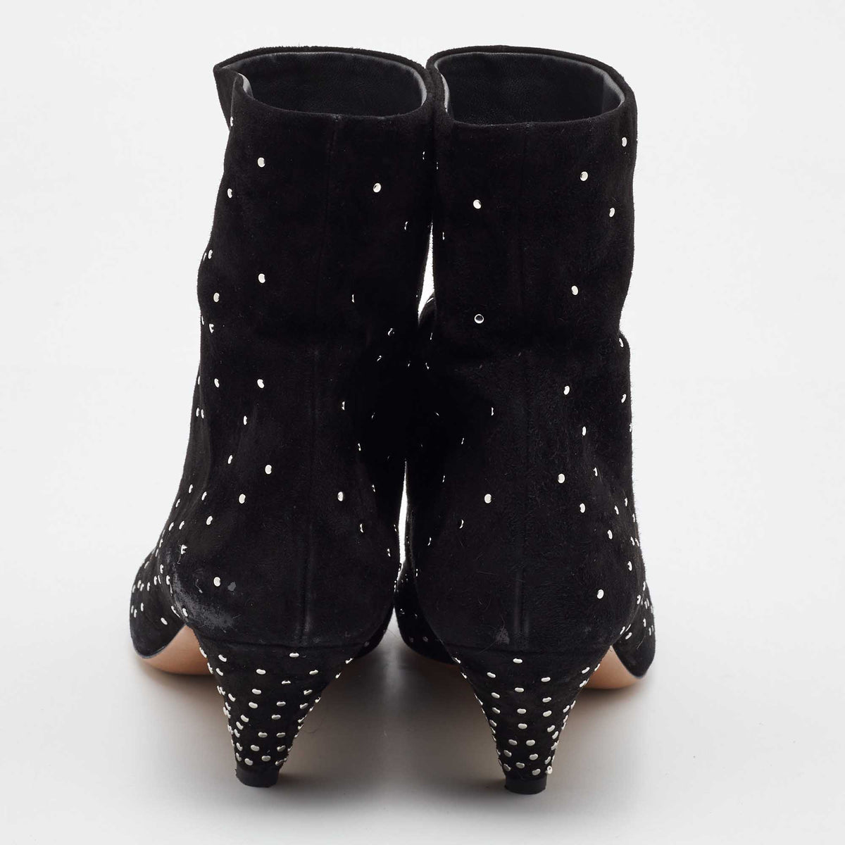 Valentino Black Suede Rockstud Ankle Boots Size 39.5
